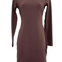 Lululemon  Antique Bark Contour Nulu Dress Bodycon Open CrissCross Back Stretch 4 Photo 0