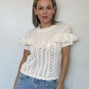 ZARA  crochet ruffle embroidered top Photo 3