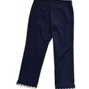 Talbots  Crop Pants Pique Rick-Rack Navy Slim Crop Pants Size 10 Photo 2