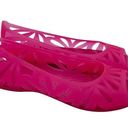 Crocs  Women's Adrina III Peep Toe Flats Slip Ons Bright Pink Jelly Shoes Size 8 Photo 0