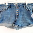 Ava & Viv  Shorts Denim Jean Mid-Rise Midi 4” Rolled Cuff Button Fly Sz 22W NWT Photo 3