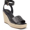 DKNY  Sandals Womens Size 6.5 Black Ankle Strap Espadrille Open Toe Wedges New Photo 0