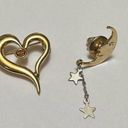 The Moon Lot Of 2 Signed Avon Gold Tone Brooch / Lapel Pin Heart /  Photo 0