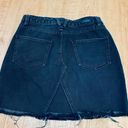 Volcom Women's High Waisted Raw Hem Black Denim Mini Skirt Size S Photo 9