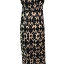 Loft  Black and Cream Diamond Print Boho Summer Maxi Dress Size L Photo 4