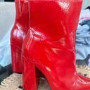 SheIn Red Leather High Heel Booties Photo 0