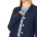 L.L.Bean  Basketweave Sweater, Button-Front Cardigan Classic Navy Size Medium Photo 0