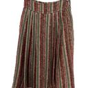 American Vintage  high waisted pleated boucle striped midi skirt size small Photo 15