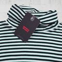 Levi's  Black White Striped Turtleneck Crop Ribbed Knit Women's Blouse Size Small Photo 1