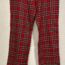 Bulldog Vintage 90s Plaid Red Flare Grunge Raw Hem Pants Size 6 Photo 0