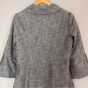 AB Studio Pleated Jacket Women Flared‎ Cropped 3/4 Bell Sleeve Button-Up Feminine Gray 8 Photo 4