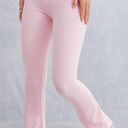 Pretty Little Thing Baby Pink Sport Metal Badge Sculpt High Waist Flare Pants Photo 1