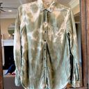 True Craft Blouse Green Tie Dye Long Sleeve Button Down Front Womens Small Worn Once Photo 5