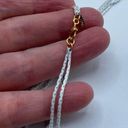 Monet Vintage  1970’s white enamel lariat style multi chain necklace. Photo 6