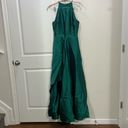 Badgley Mischka  Marine Green Stretch Mikado Gown Size 4 US $650 Photo 1