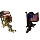 INC Faf  and Gold Crown American Flag Guardian Angel Tac Pin Brooch Gold Photo 0