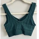 Aerie NWT  V-Neck Ribbed Sports Bra Green Size Medium Photo 3