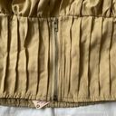 Missguided  Khaki Tan Puff Sleeve Cropped Fitted Square Neck Boho Blouse size 10 Photo 8