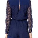 Adelyn Rae Dark Blue Lace Romper SIZE XS Long Sleeve Embroider Cocktail Romantic  Photo 1