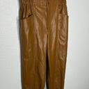 Madewell Vegan Leather Pull-On Paperbag Pants in Camel Photo 2