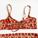 Modcloth [] Orange Retro Birds Print High Waisted Bikini The Carmen Franky Sz XL Photo 4