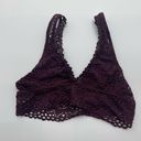 Aerie American eagle Boho bra Bralette Floral Crochet Lace Stretch Maroon small Photo 4