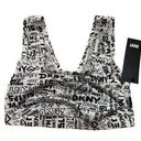 DKNY  Black White Graffiti Bralette Bra Size Small NEW Photo 0