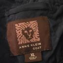 Anne Klein  Womens Coat Jacket Size XL Navy Blue Front Pockets Quilted Collared Photo 2