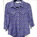 Chico's Chico’s purple geometric print button down shirt Photo 0