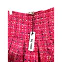 The Moon Day +  hot pink tweed pleated mini skirt size medium NEW Photo 4