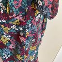 Loft  Navy Colorful Wildflower Floral Long Sleeve Mini Shift Dress Size SP Photo 6