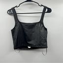 Olive & Oak  Black Faux Leather Sleeveless Crop Top Size S Photo 1