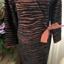 J.O.A. NEW Zebra Print Fuzzy Long Wrap Cardigan Duster in Black / Brown Photo 3