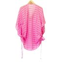 Yumi Kim NWT  Maze Cover Up Jeweled Beaded Cinched Kaftan Hot Pink Sheer Size M/L Photo 3