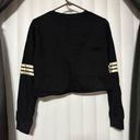 NOLA New Orleans Saint black/gold sweatshirt style long sleeve crop top Size L Photo 3