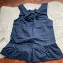 J.Crew  Navy Blue Peplum Top with Bow Tie Back XXS Photo 1