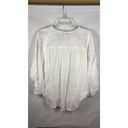 Young Fabulous and Broke  Front Tie Keyhole Balloon Sleeve Eyelet White blouse Size Photo 5