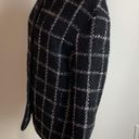 Tahari  Black White Windowpane Wool Blend Jacket Photo 4