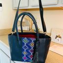 Artisan bags | Artsy colorful textured pebbled soft vegan leather satchel bag Photo 7