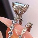 Gorgeous silver elegant wedding ring set with square cz stone! Faux Size 6 Photo 2