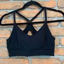 Zella  Scoop Neck Low Impact Sports Bra Keyhole Racerback Wireless Black Size S Photo 0