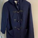 Woman Within  Wool Hooded Toggle Long Coat Size 16W Navy Blue Photo 1