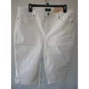 NYDJ  Optic White Fitted Bike Bermuda Shorts 16 #1802-C8 Photo 1