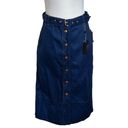 Rag and Bone  Indigo Branson Belted Denim Midi Skirt Button Front Womens Size 6 New Photo 1