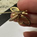 Monet Signed  Gold Tone Wire Butterfly Insect Lapel Stick Pin Photo 5