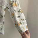 True Craft  White and Yellow Floral Print Lace Trim Blouse Shirt Photo 5