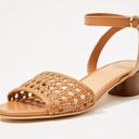 Loft  Woven Leather Ankle Strap Block Heels SIZE 6 tan bohemian beachy chic Photo 2