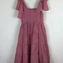 Likely NWOT Sister Jane  Lady Pink Pom Pom Babydoll Tiered Midi Dress XS Barbie Photo 3