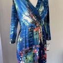 Oleg Cassini NWT  Abstract Print Wrap Dress Photo 0