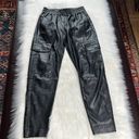 ZARA  Black Faux Leather High Rise Skinny Cargo Pants Photo 1